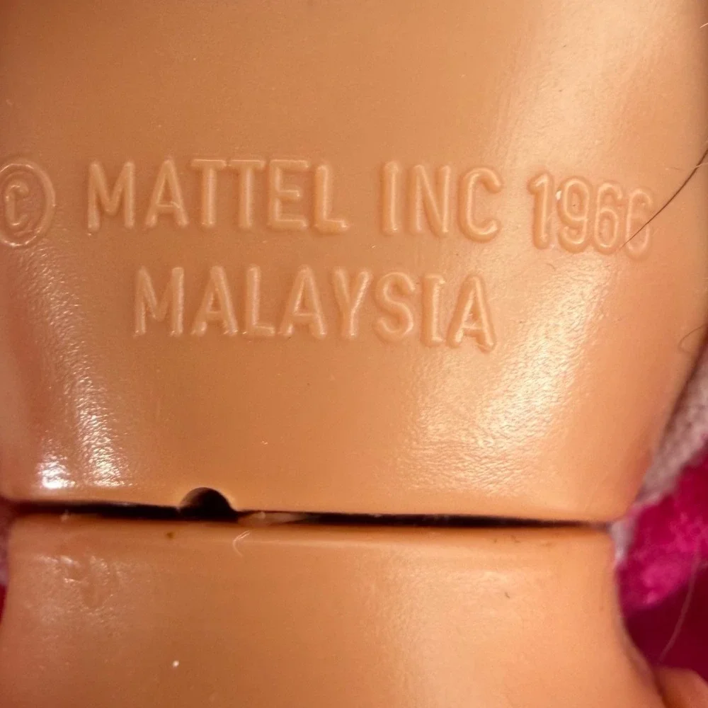 Mattel Barbie Dolls Kids Pink 2pc Set Vintage 1966 Malaysia‎ Body Mold